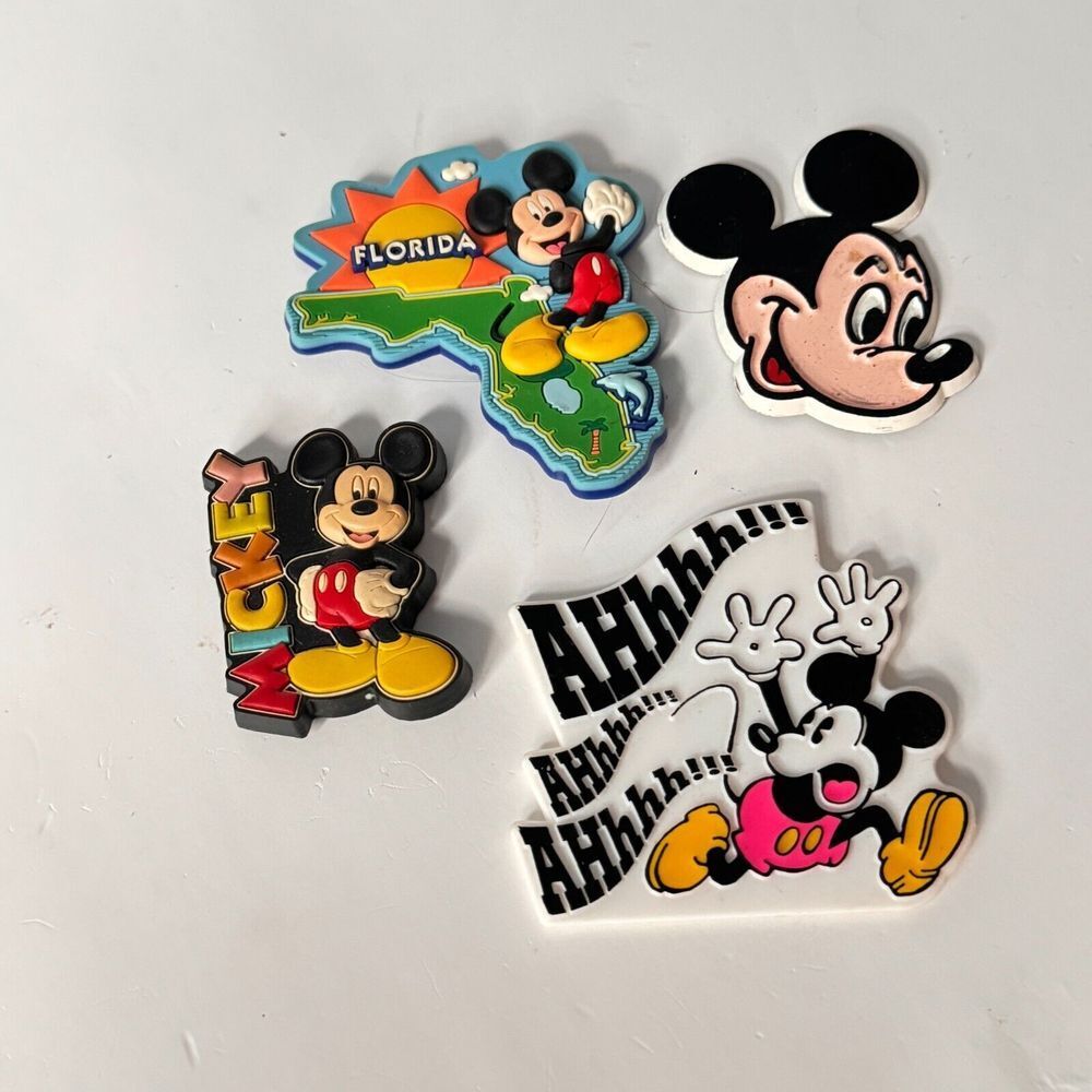 Box of vintage‎ Walt Disney magnets, pins, jibits, Mickey Mouse